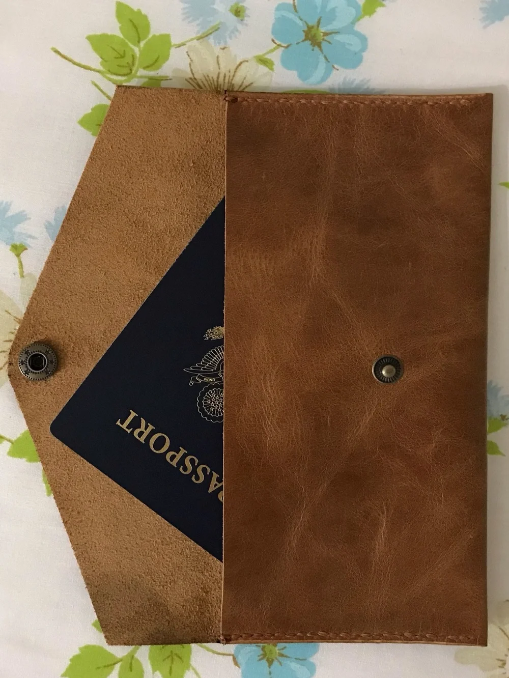 Handmade Genuine Leather Classic Tan Leather Passport Wallet